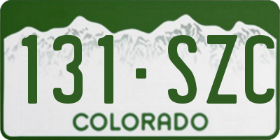 CO license plate 131SZC