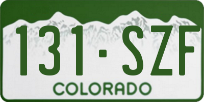 CO license plate 131SZF