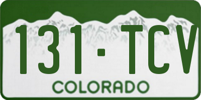 CO license plate 131TCV
