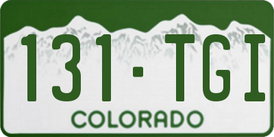 CO license plate 131TGI