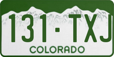 CO license plate 131TXJ