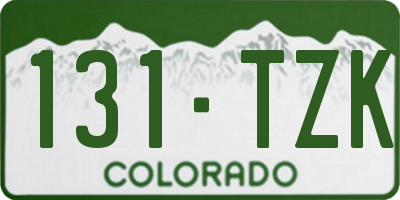 CO license plate 131TZK