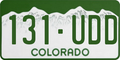 CO license plate 131UDD