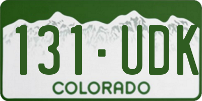 CO license plate 131UDK
