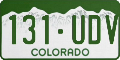 CO license plate 131UDV
