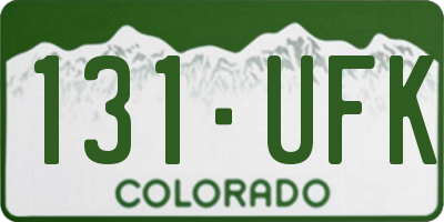 CO license plate 131UFK