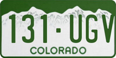 CO license plate 131UGV