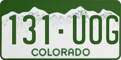 CO license plate 131UOG