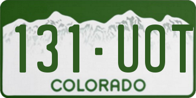 CO license plate 131UOT