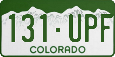 CO license plate 131UPF