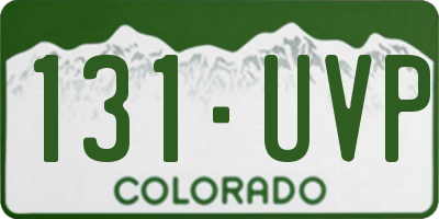 CO license plate 131UVP