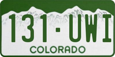 CO license plate 131UWI