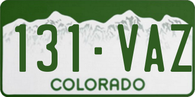 CO license plate 131VAZ