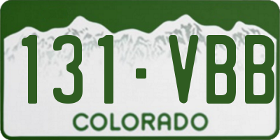 CO license plate 131VBB