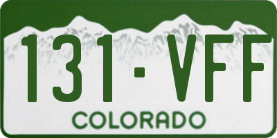 CO license plate 131VFF