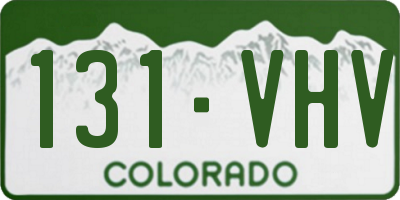 CO license plate 131VHV