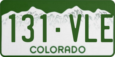 CO license plate 131VLE