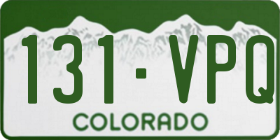 CO license plate 131VPQ