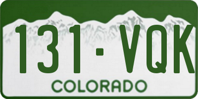 CO license plate 131VQK