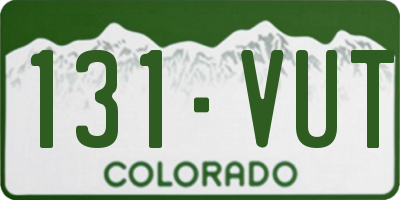 CO license plate 131VUT