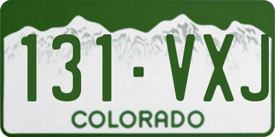 CO license plate 131VXJ