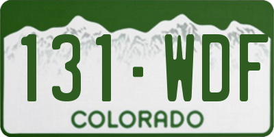 CO license plate 131WDF