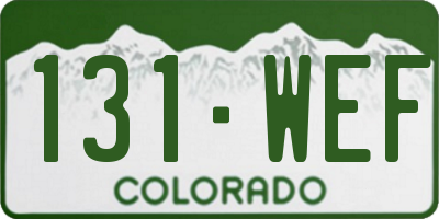CO license plate 131WEF