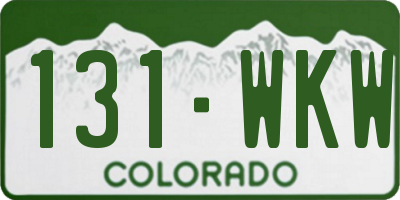 CO license plate 131WKW