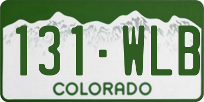 CO license plate 131WLB