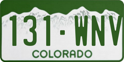 CO license plate 131WNV