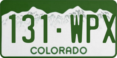 CO license plate 131WPX