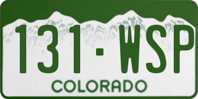 CO license plate 131WSP