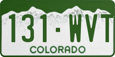 CO license plate 131WVT