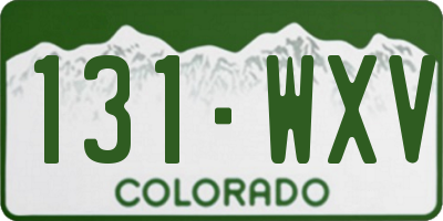 CO license plate 131WXV