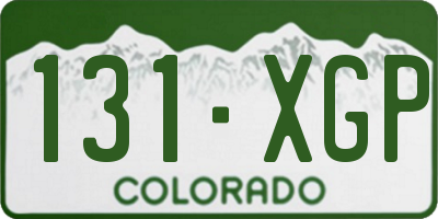 CO license plate 131XGP