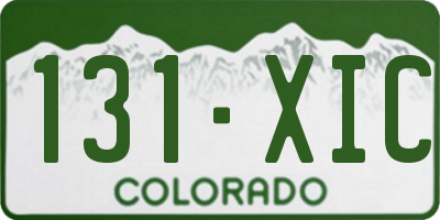 CO license plate 131XIC