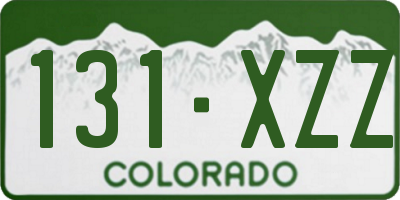CO license plate 131XZZ
