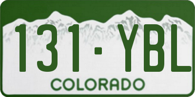 CO license plate 131YBL
