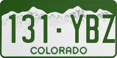 CO license plate 131YBZ