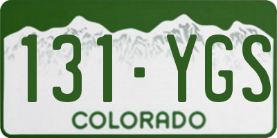 CO license plate 131YGS