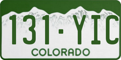 CO license plate 131YIC