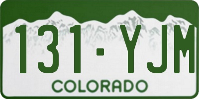 CO license plate 131YJM