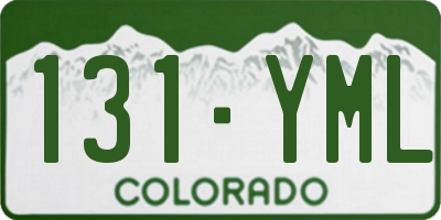 CO license plate 131YML