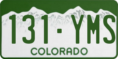CO license plate 131YMS