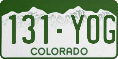 CO license plate 131YOG