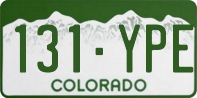 CO license plate 131YPE
