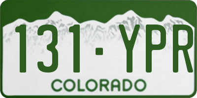 CO license plate 131YPR