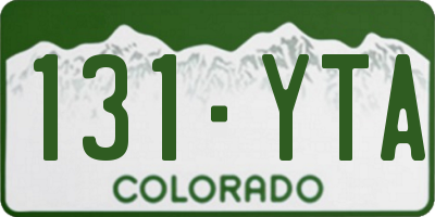CO license plate 131YTA