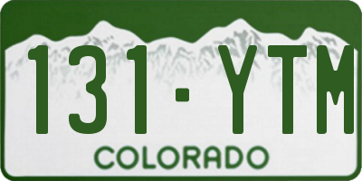 CO license plate 131YTM
