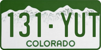 CO license plate 131YUT